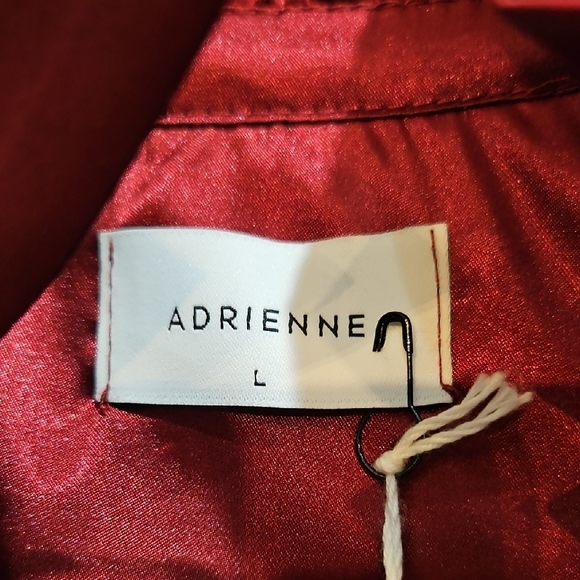 Adrienne Red Satin Ruffled Collar Blouse - Picture 3 of 7